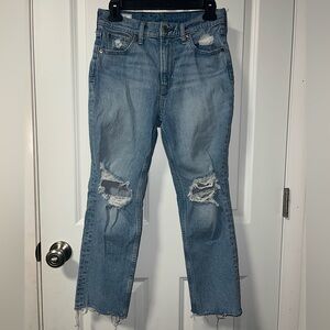 GAP | Cheeky Straight High Rise Crop Fray Jeans